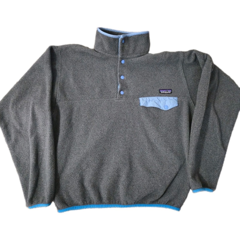 Patagonia Synchilla Fleece Pullover Mens S Gray Snap-T Thermal Hiking Outdoor
